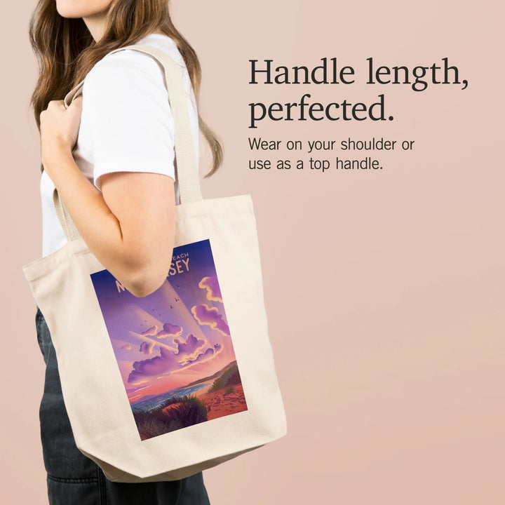 Point Pleasant Beach, New Jersey, Lithograph, New Shows Nightly, Beach Sunset, Tote Bag