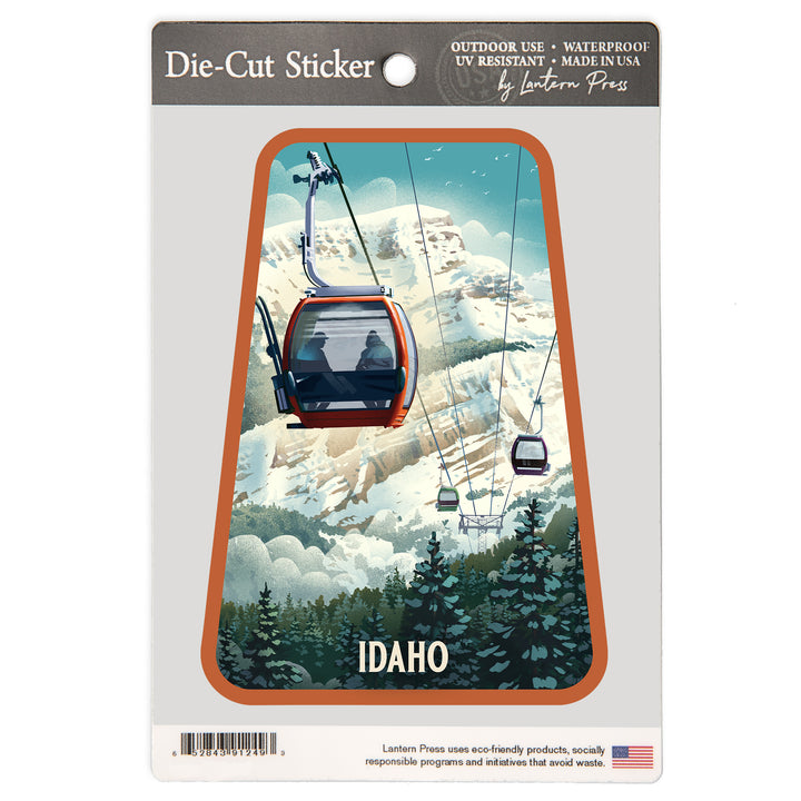 Idaho, Lithograph, Gondola, Orange, Vinyl Sticker
