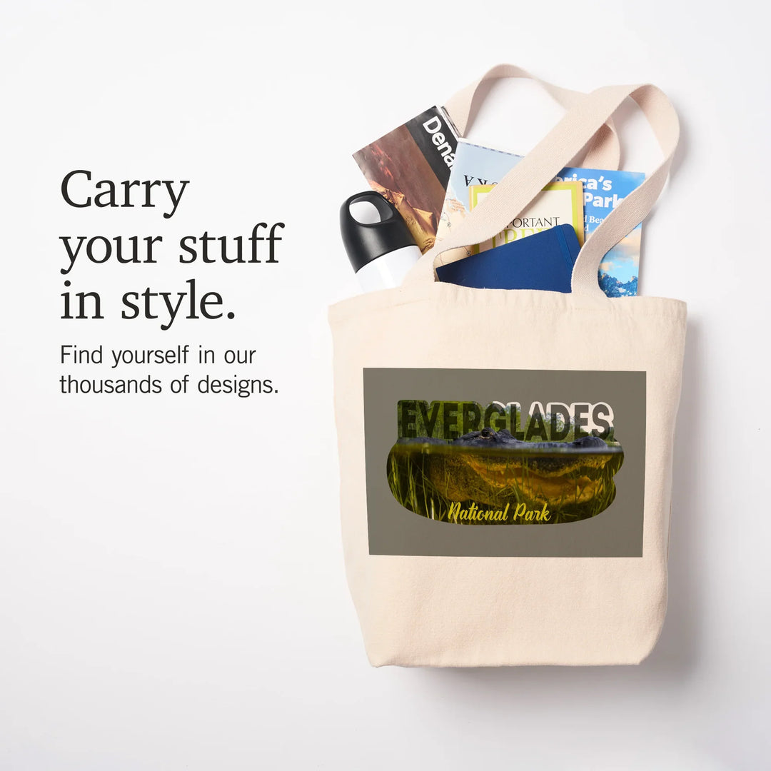 Everglades National Park, Florida, Alligator Underwater, , Photography, Tote Bag