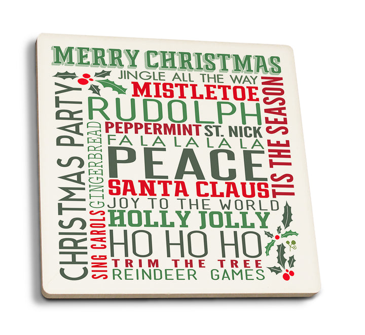 Christmas Typography, Coaster Set