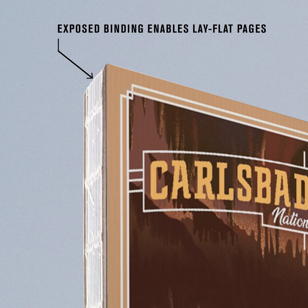 Lined 6x9 Journal, Carlsbad Cavern National Park, Lithograph, Lay Flat, 193 Pages, FSC paper