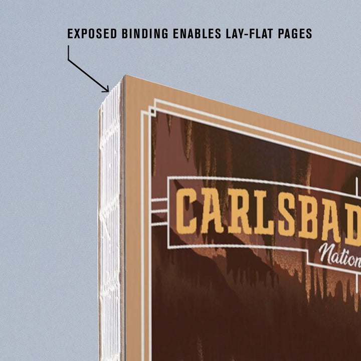 Lined 6x9 Journal, Carlsbad Cavern National Park, Lithograph, Lay Flat, 193 Pages, FSC paper