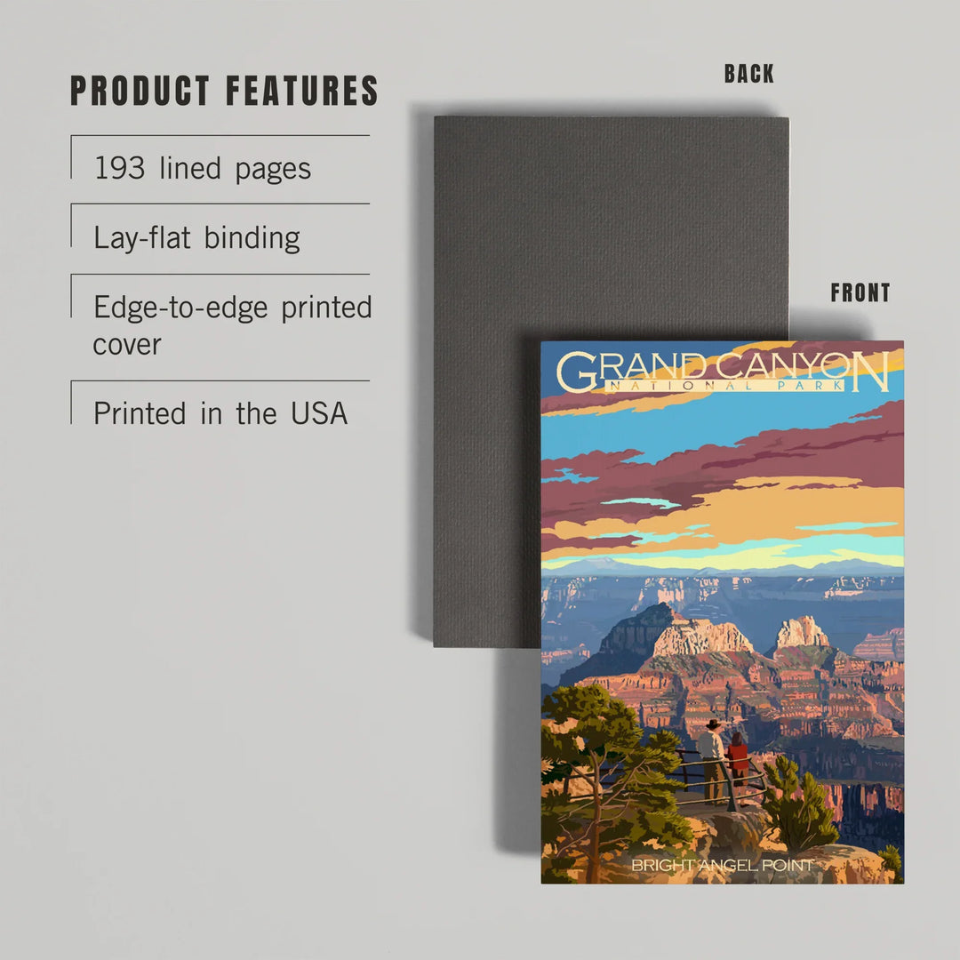 Lined 6x9 Journal, Grand Canyon National Park, Arizona, Painterly Series, Bright Angel Point, Lay Flat, 193 Pages, FSC paper
