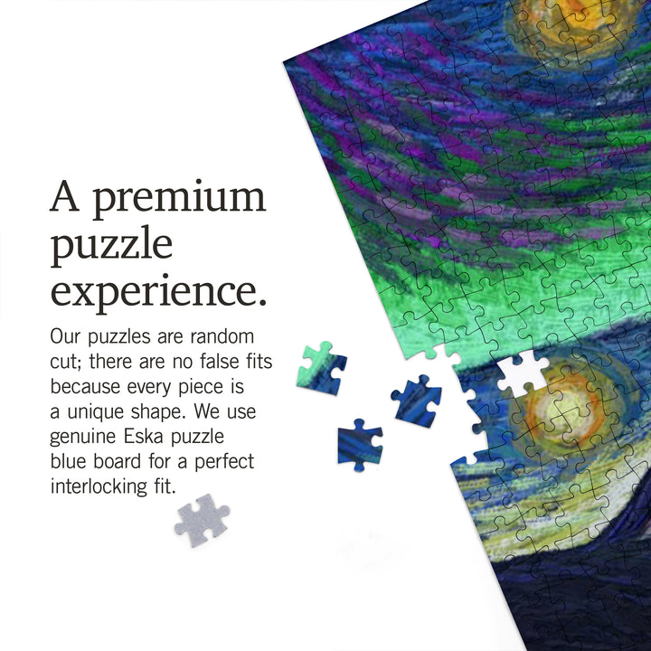 Alaska, Cruise Ship and Glacier, Starry Night, 1000 Piece Jigsaw Puzzle