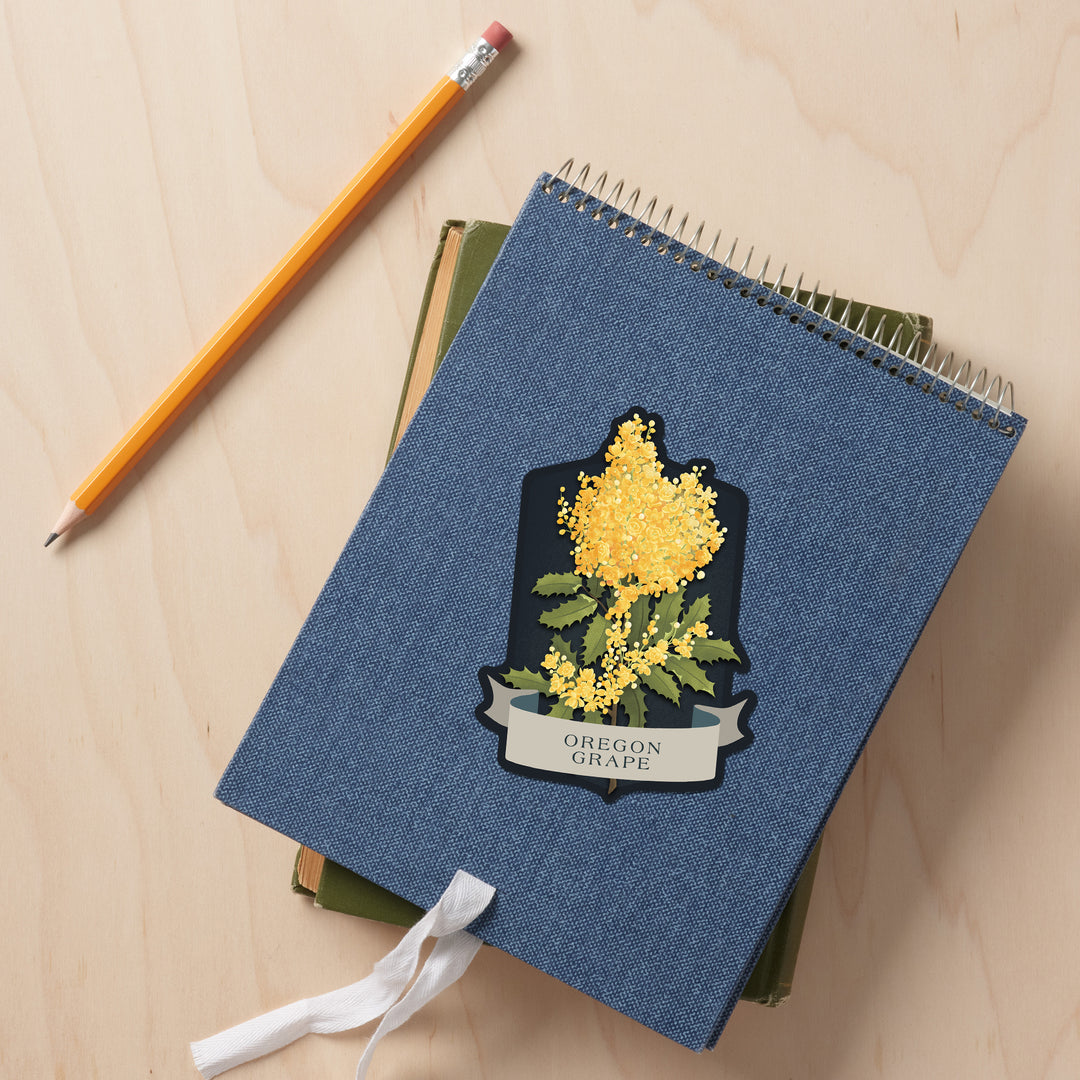 Vintage Flora Noir, Oregon Grape, Vinyl Sticker