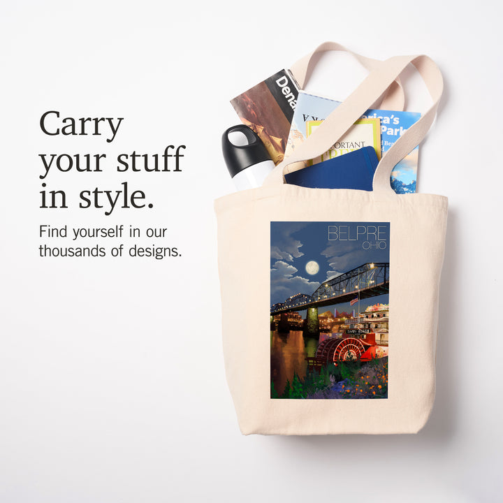 Belpre, Ohio, Skyline at Night, Tote Bag