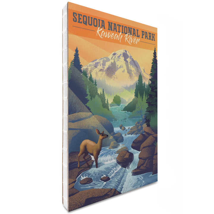Lined 6x9 Journal, Sequoia National Park, California, Kaweah River, Lithograph, Lay Flat, 193 Pages, FSC paper