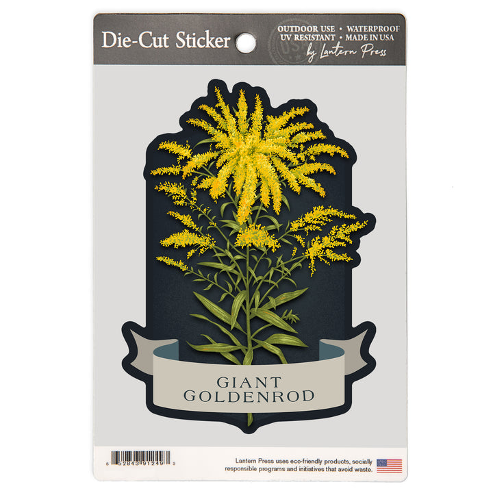Vintage Flora Noir, Giant Goldenrod, Vinyl Sticker