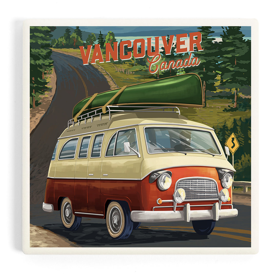 Vancouver, British Columbia, Canada, Camper Van, Off To Roam, Painterly, Coasters