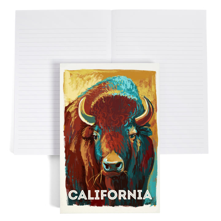 Lined 6x9 Journal, California, Vivid, Bison, Lay Flat, 193 Pages, FSC paper
