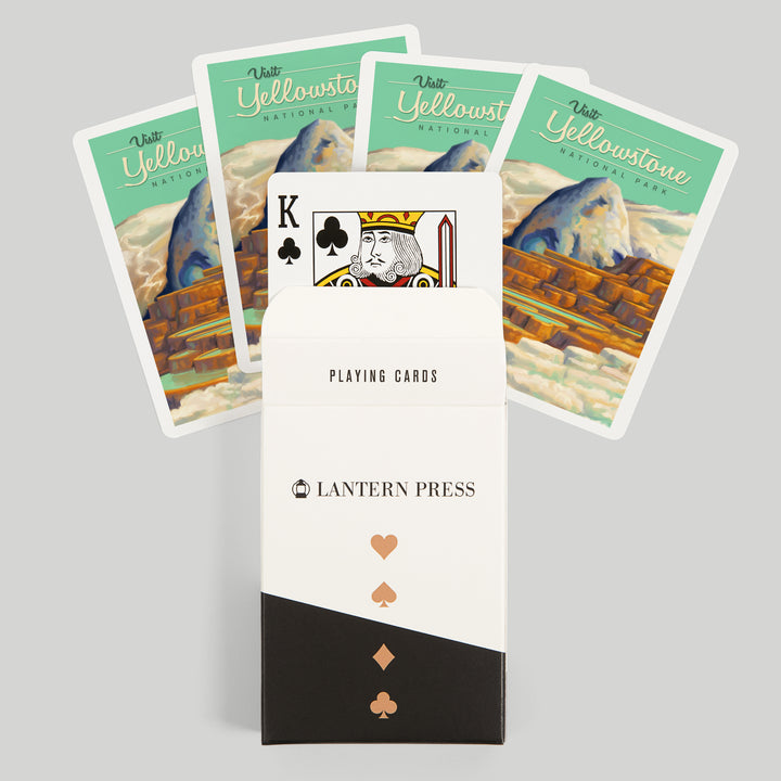 Playing Cards, Yellowstone National Park, Oil Painting, Mammoth Geyser, 52 Card Deck with Jokers in Box, Unique Art