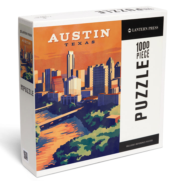 Austin, Texas, Painterly, City Series, 1000 Piece Jigsaw Puzzle