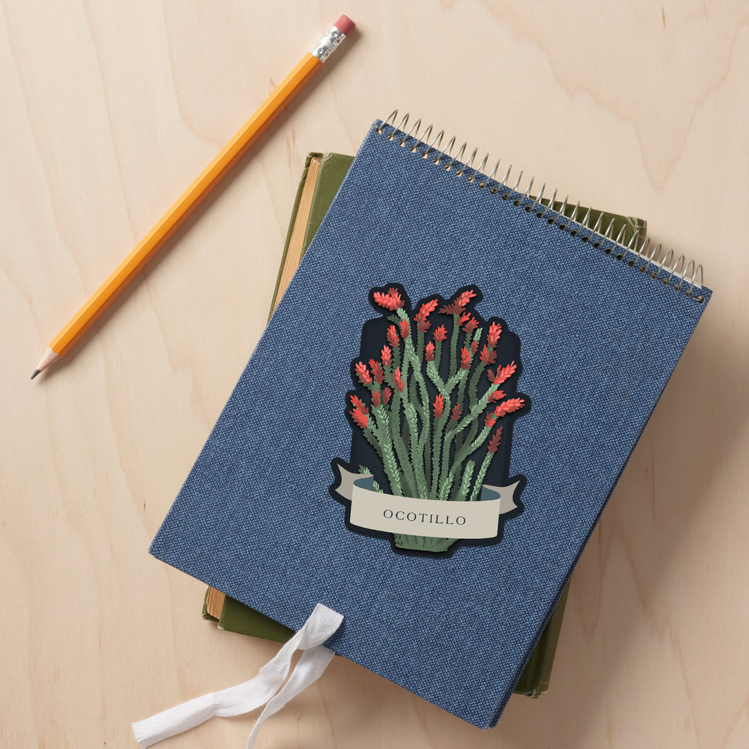 Vintage Flora Noir, Ocotillo, Vinyl Sticker