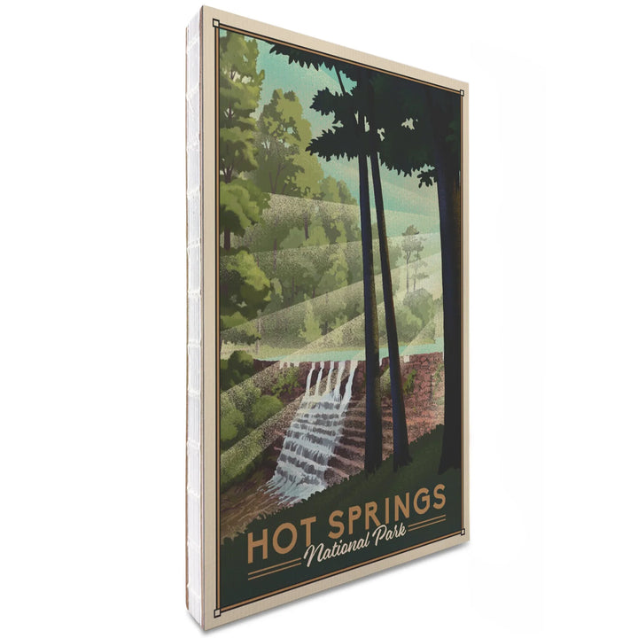 Lined 6x9 Journal, Hot Springs National Park, Lithograph, Lay Flat, 193 Pages, FSC paper