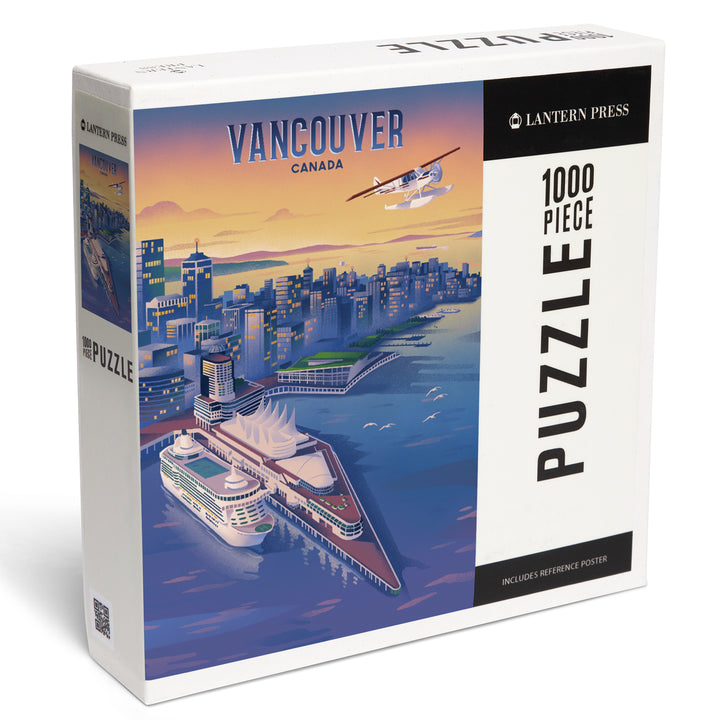 Vancouver, Canada, Canada Place, Lithograph, Jigsaw Puzzle