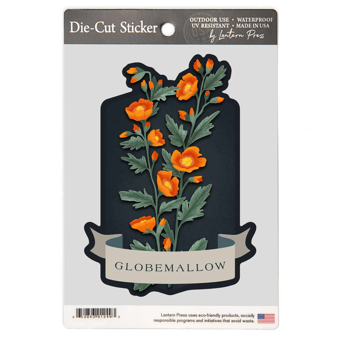 Vintage Flora Noir, Globemallow, Vinyl Sticker