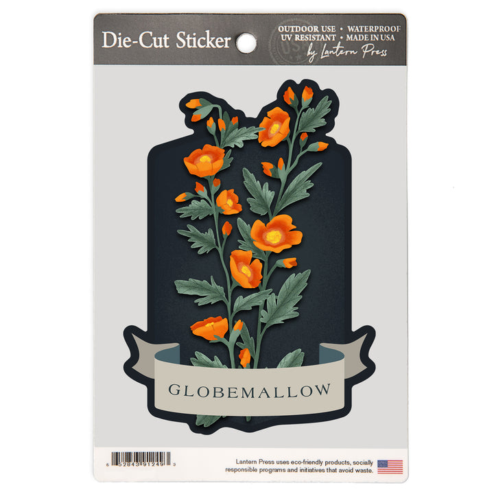 Vintage Flora Noir, Globemallow, Vinyl Sticker