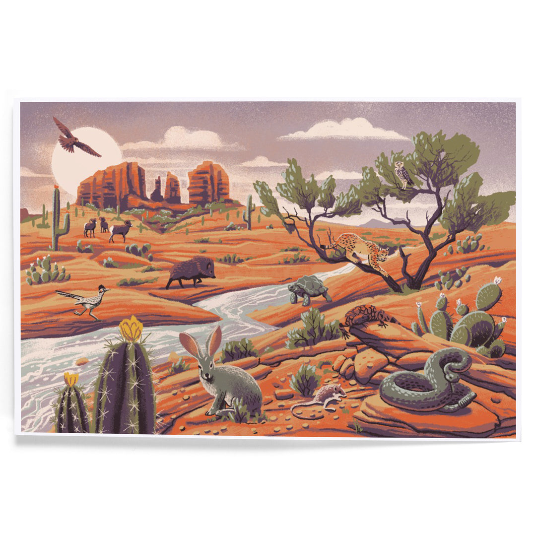 Wildlife Utopia, Desert Landscape, Art & Giclee Prints