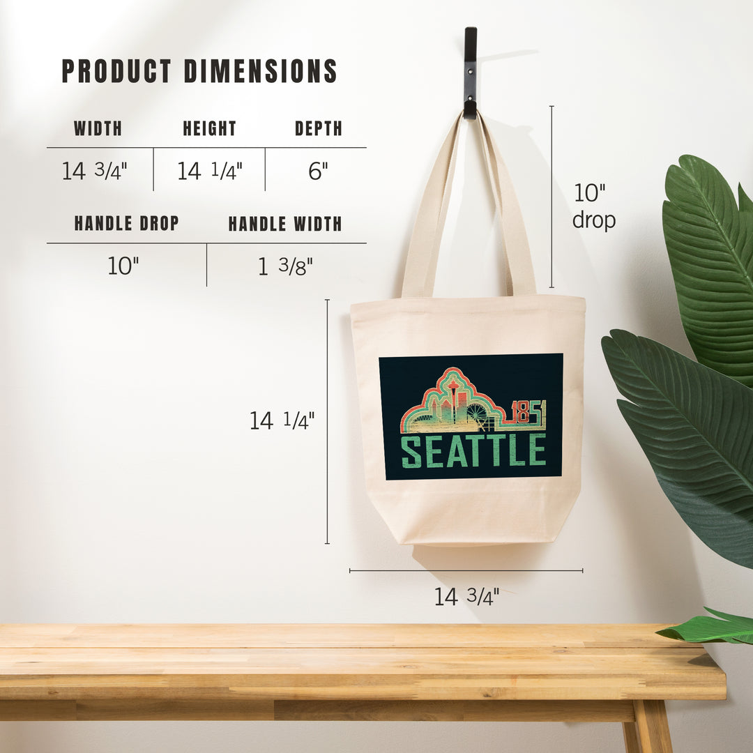 Seattle, Washington, Skyline, Retro,, Tote Bag