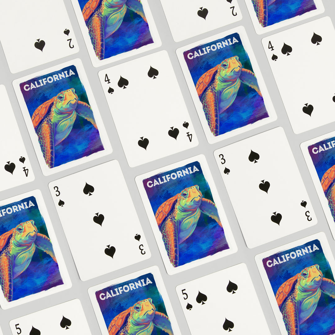 Playing Cards, California, Vivid, Sea Turtle, 52 Card Deck with Jokers in Box, Unique Art
