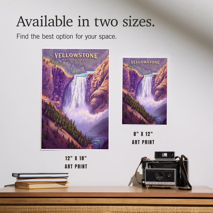 Yellowstone National Park, Wyoming, Oil Painting, Yellowstone Falls, Art & Giclee Prints