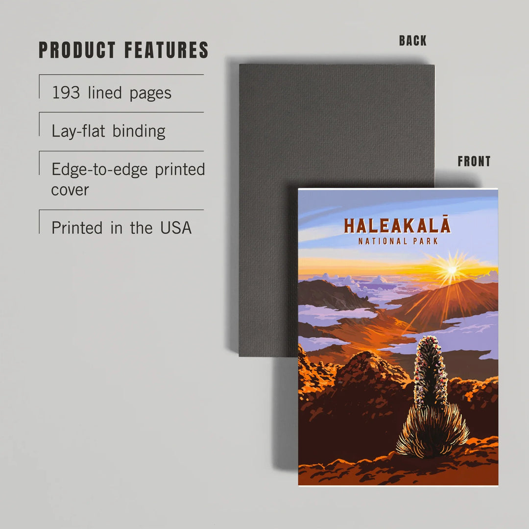 Lined 6x9 Journal, Haleakalā National Park, Hawaii, Painterly National Park Series, Lay Flat, 193 Pages, FSC paper