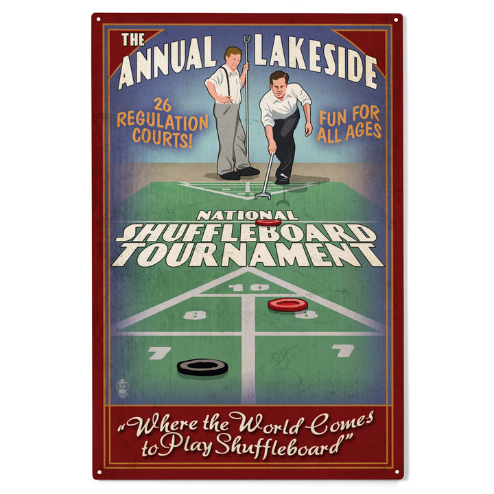 Lakeside, Ohio, Shuffleboard Tournament Vintage Sign, Wood Sign and Postcards