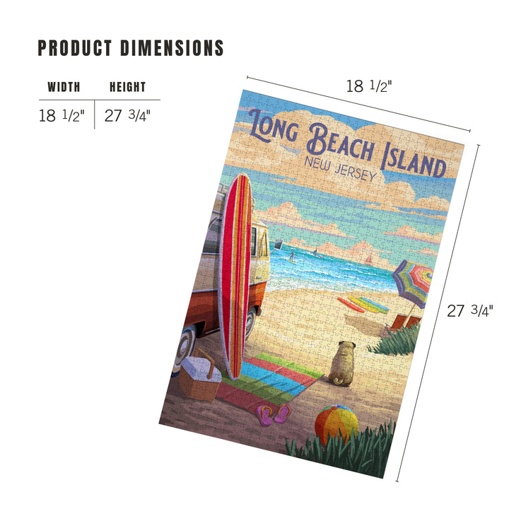 Long Beach Island, New Jersey, Painterly, Beach Activities, 1000 Piece Jigsaw Puzzle