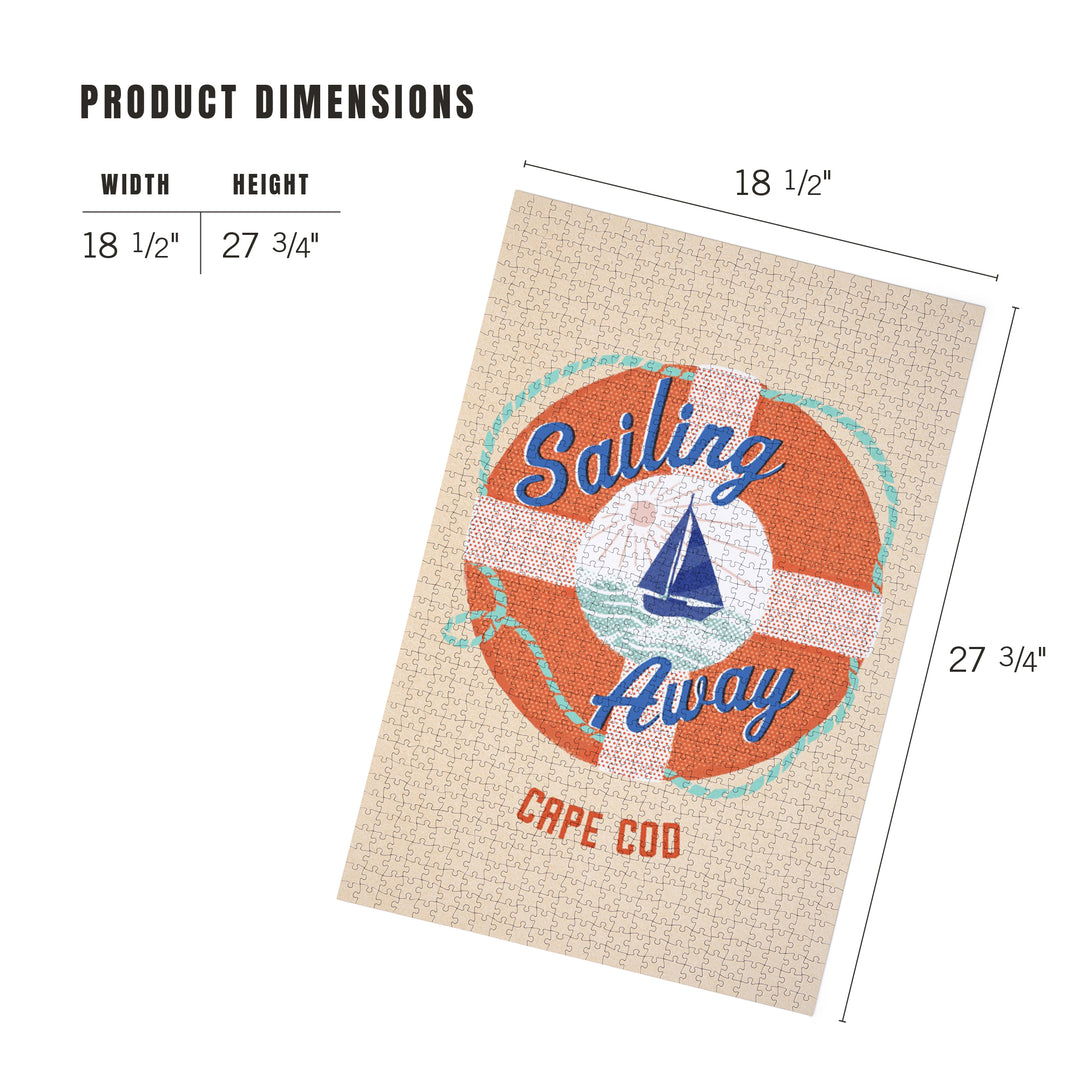 Cape Cod, Massachusetts, Dockside Series, Sailing Away, 1000 Piece Jigsaw Puzzle