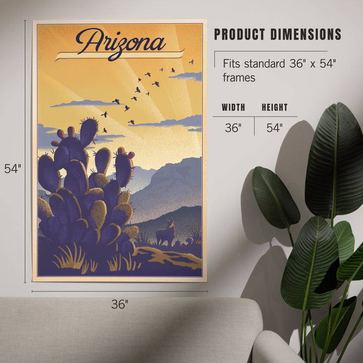 Arizona, Cactus and Desert Scene, Lithograph, Art & Giclee Prints
