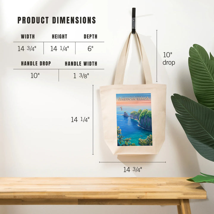 National Park of American Samoa, Oil Painting, Tote Bag