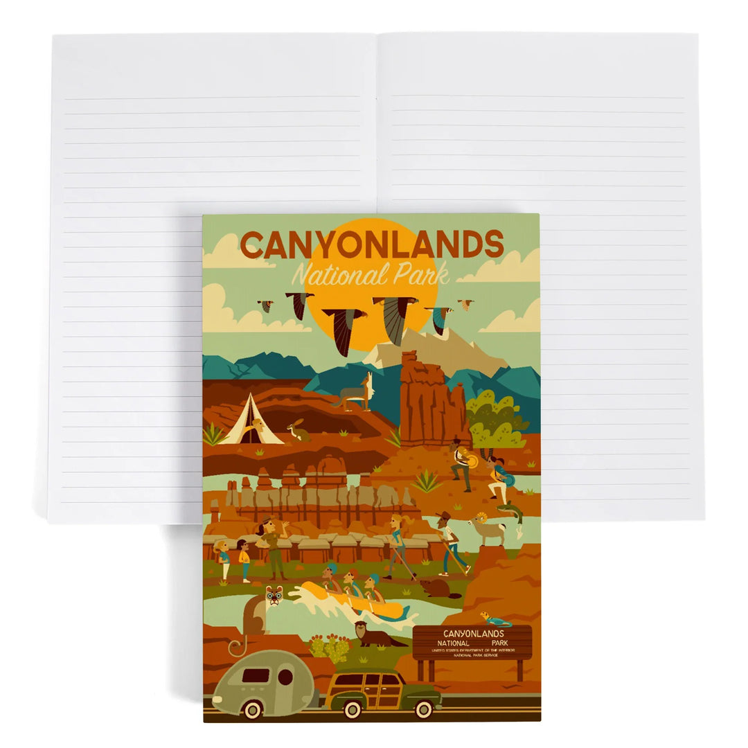 Lined 6x9 Journal, Canyonlands National Park, Utah, Geometric National Park Series, Lay Flat, 193 Pages, FSC paper