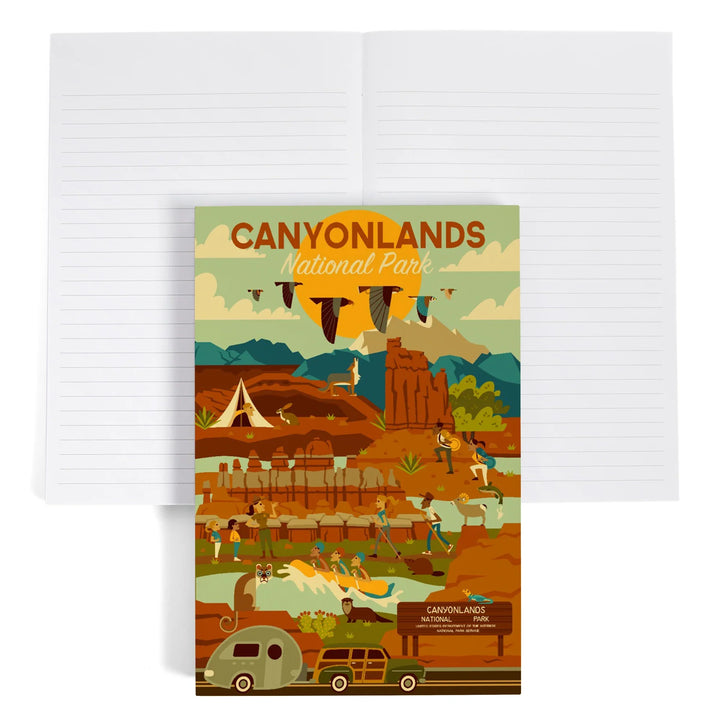 Lined 6x9 Journal, Canyonlands National Park, Utah, Geometric National Park Series, Lay Flat, 193 Pages, FSC paper