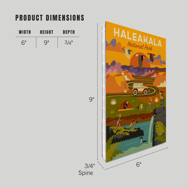 Lined 6x9 Journal, Haleakalā National Park, Hawaii, Geometric National Park Series, Lay Flat, 193 Pages, FSC paper