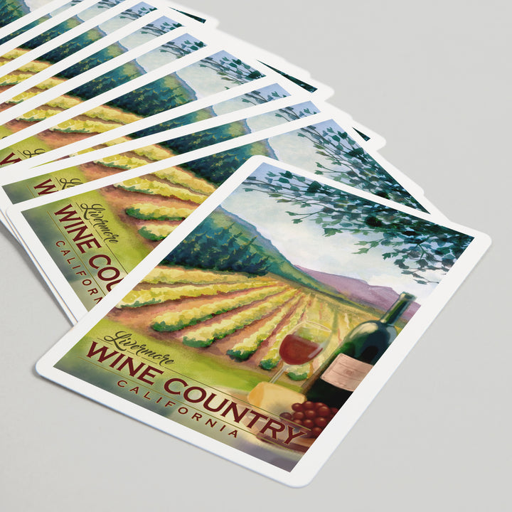Playing Cards, Livermore, California, Wine Country, 52 Card Deck with Jokers in Box, Unique Art