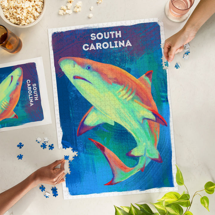 South Carolina, Vivid, Blacktip Shark, 1000 Piece Jigsaw Puzzle