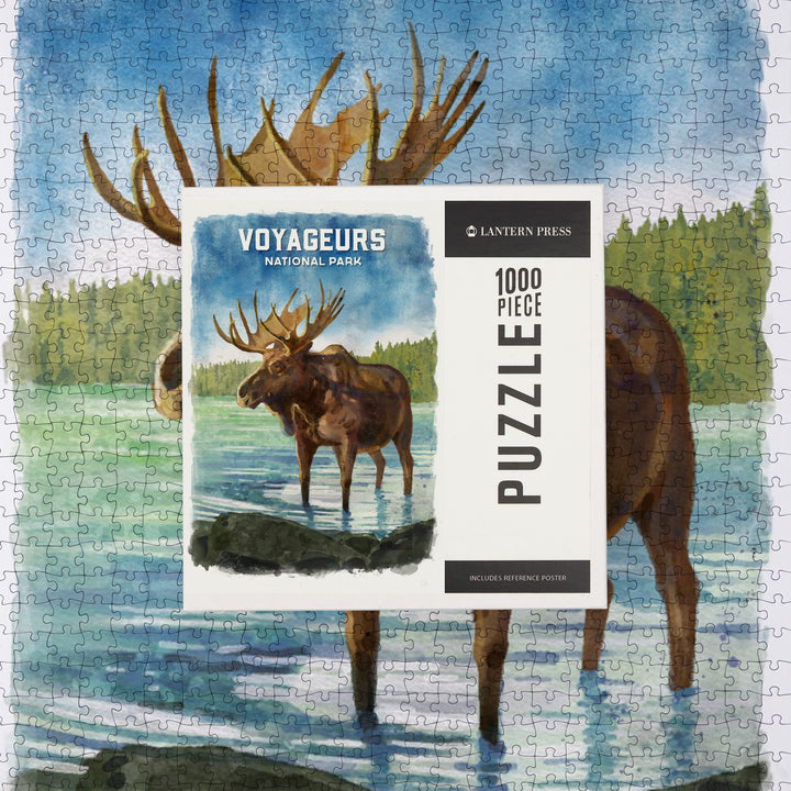Voyageurs National Park, Minnesota, Watercolor Study, Moose, Jigsaw Puzzle