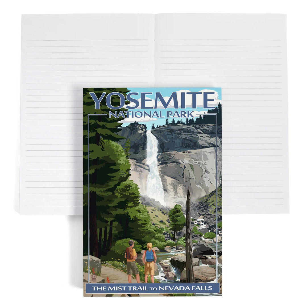 Lined 6x9 Journal, Yosemite National Park, California, Painterly, The Mist Trail, Lay Flat, 193 Pages, FSC paper
