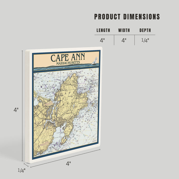 Cape Ann, Massachusetts, Nautical Chart, Coasters