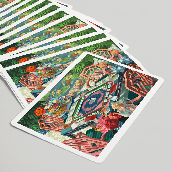 Playing Cards, Oil Painting, Mahjong Life, 52 Card Deck with Jokers in Box, Unique Art