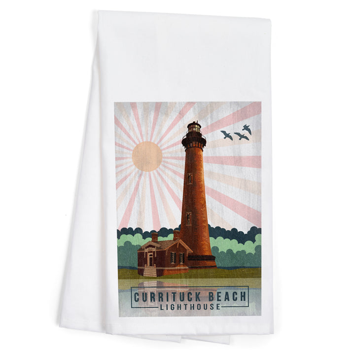 Outer Banks, North Carolina, Currituck Beach Lighthouse, Geometric Opacity Press, Organic Cotton Kitchen Tea Towels