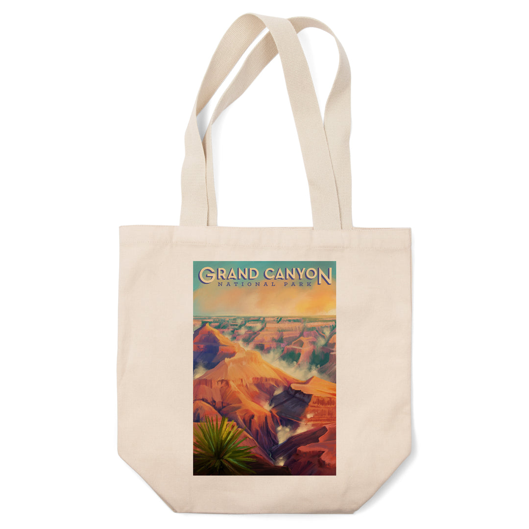 Grand Canyon National Park, Arizona, Oil Painting, Lantern Press Artwork, Tote Bag