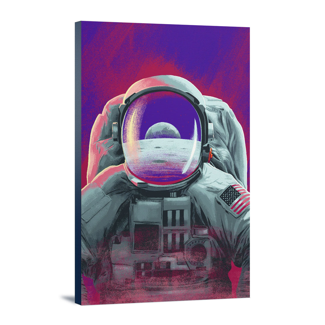 Because, Science Collection, Astronaut, Moon Reflection, Stretched Canvas