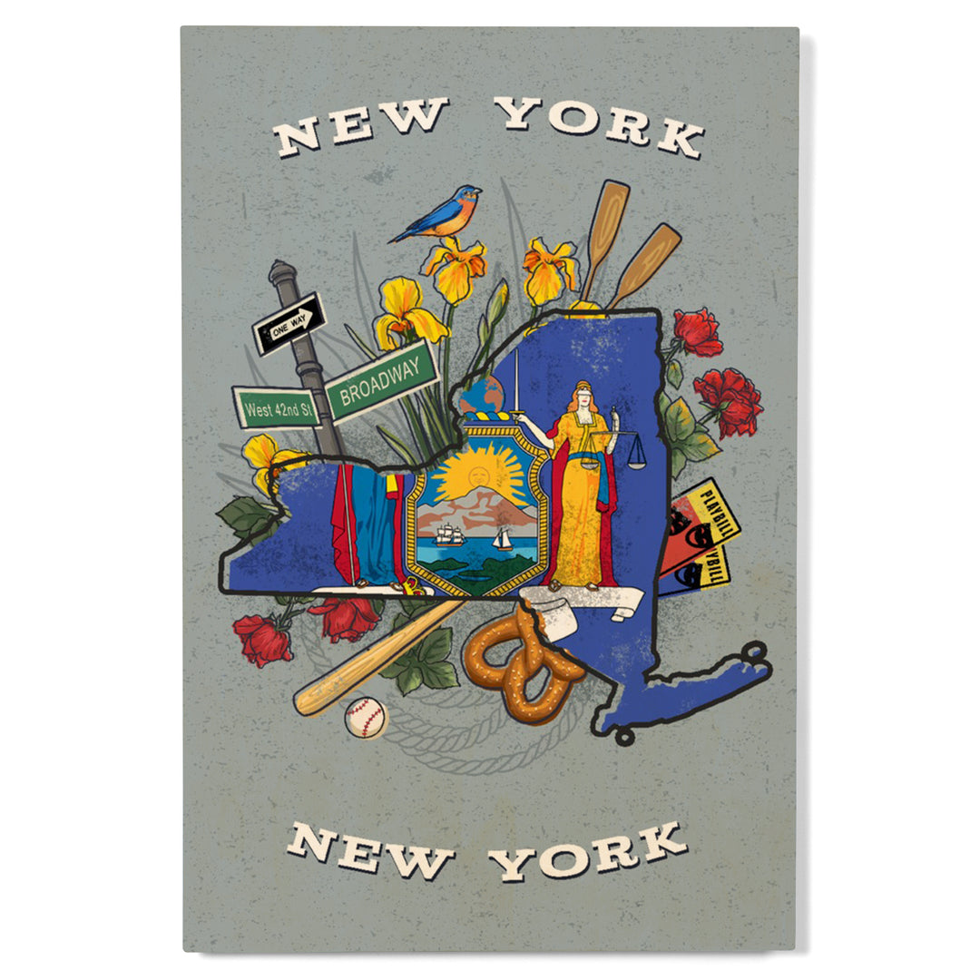 New York, New York, State Treasure Trove, State Series, Wood Signs and Postcards