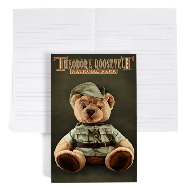 Lined 6x9 Journal, Theodore Roosevelt National Park, Teddy Bear, Lay Flat, 193 Pages, FSC paper