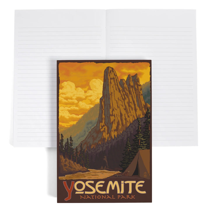 Lined 6x9 Journal, Yosemite National Park, California, Sentinel, Lay Flat, 193 Pages, FSC paper