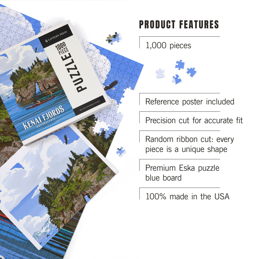 Kenai Fjords National Park, Alaska, Painterly National Parks Series, 1000 Piece Jigsaw Puzzle