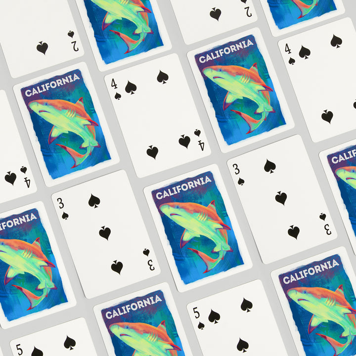Playing Cards, California, Vivid, Blacktip Shark, 52 Card Deck with Jokers in Box, Unique Art