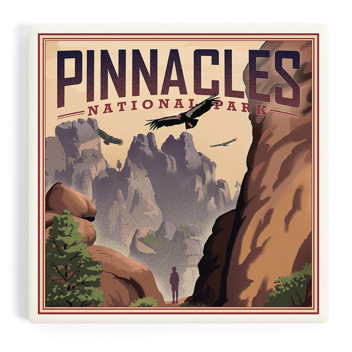 Pinnacles National Park, California, Lithograph, Coasters