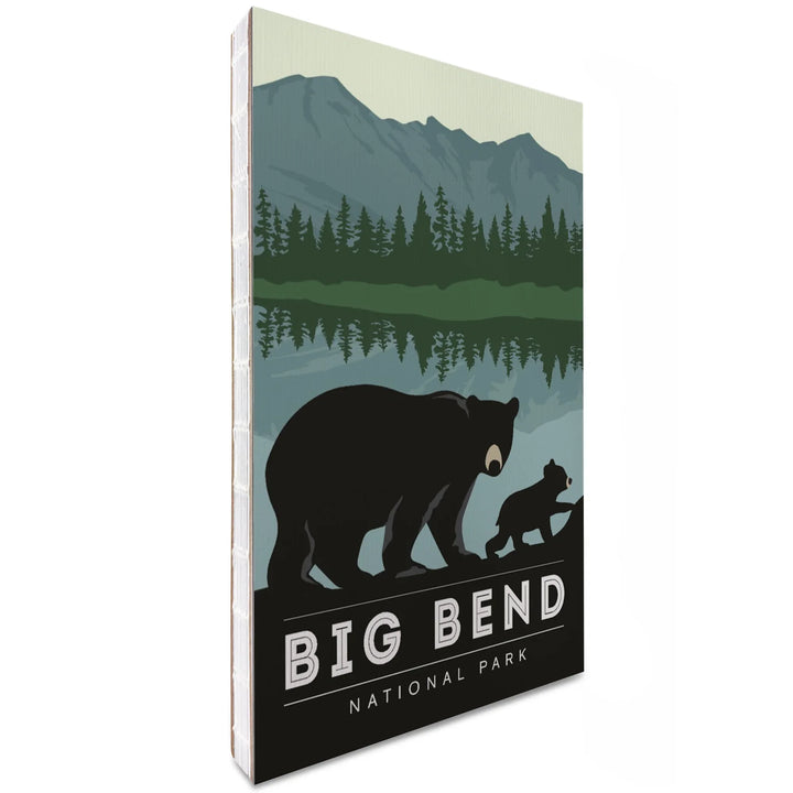 Lined 6x9 Journal, Big Bend National Park, Texas, Black Bear and Cub, Lay Flat, 193 Pages, FSC paper